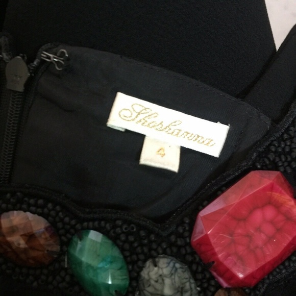 Shoshanna Beaded Cocktail Dress Black Mini 4 S - Picture 4 of 6